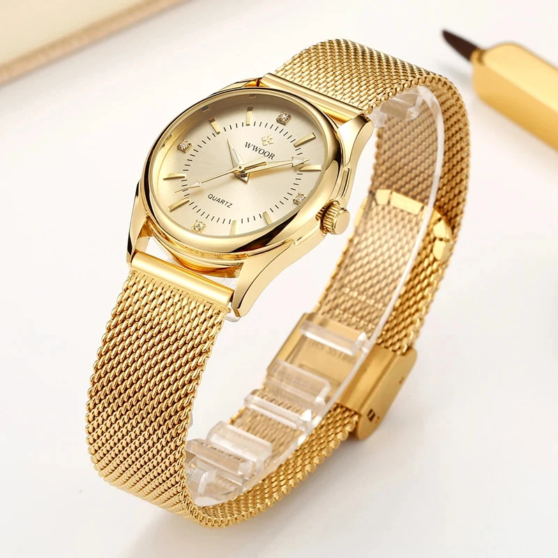 Luxury Lifestyle Women - Wwoor Merek Mewah Gaun Emas Watch